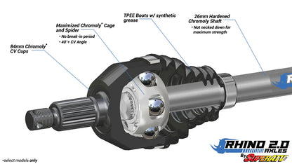 Can-Am Maverick X3 Heavy-Duty Axle—Rhino 2.0 72" Smart-Lok Rear